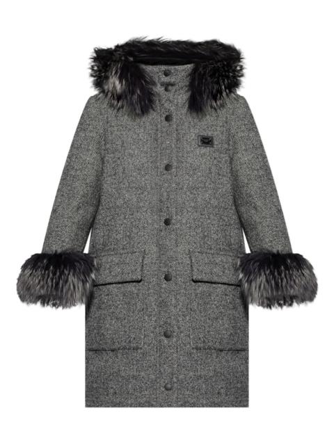 Dolce & Gabbana faux-fur trimmed wool coat