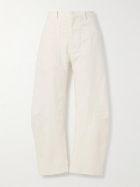 NILI LOTAN Shon Cotton-blend Twill Barrel-leg Pants