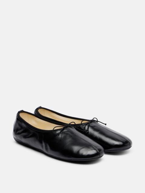 PHOEBE PHILO Gathered leather ballet flats