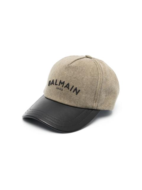 Balmain logo-embroidered cotton cap