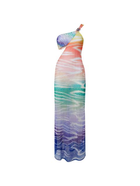 Missoni tie dye-print one-shoulder dress