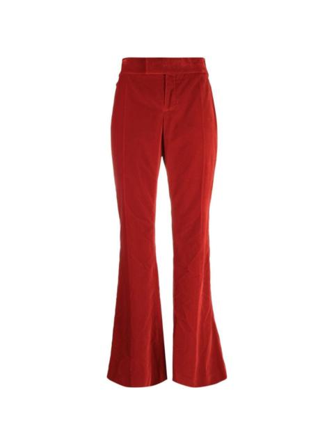 velvet bootcut trousers