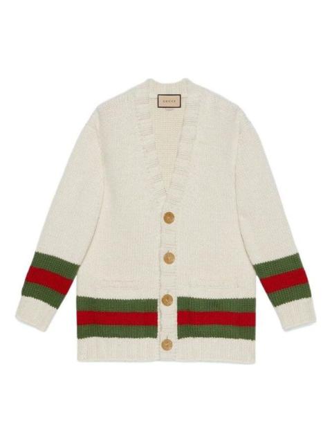 Gucci Wool Cardigan With Web 'Beige' 706735-XKCJ4-9146