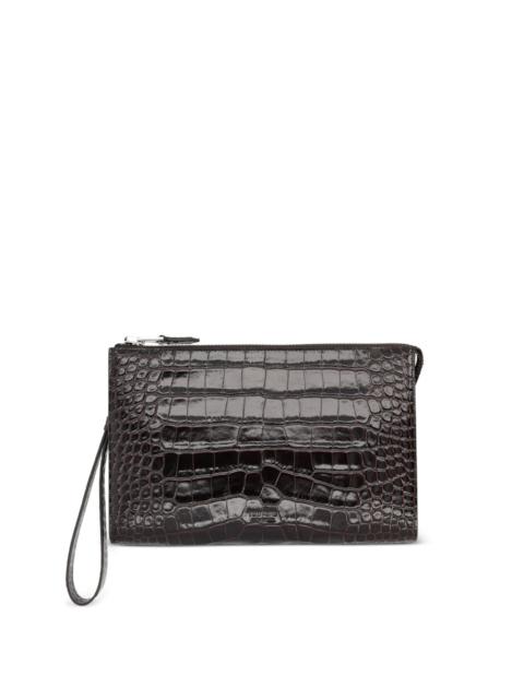 TOM FORD crocodile-effect clutch bag
