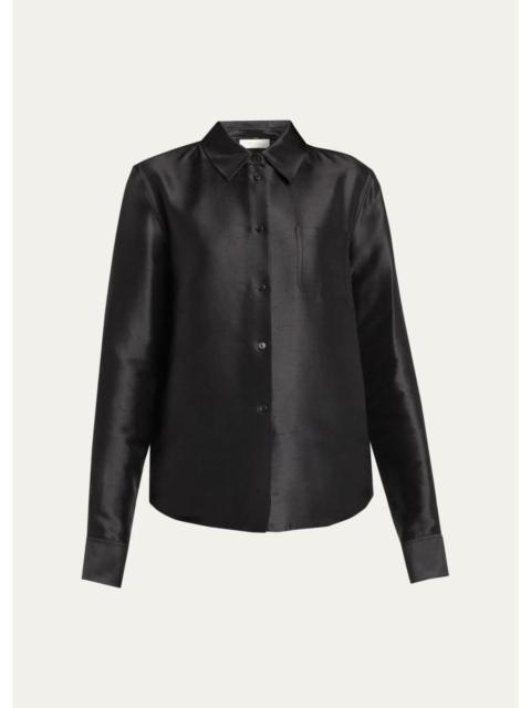 The Row Katune Silk Mikado Button-Down Shirt