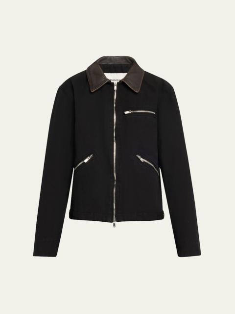 Tonywack Leather Collar Work Jacket