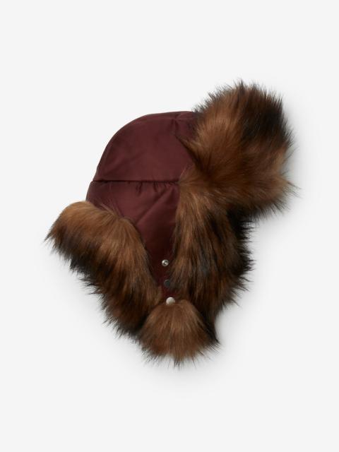 Burberry Faux Fur and Nylon Trapper Hat