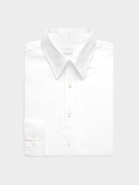 TODD SNYDER Cotton Poplin Long Point Collar Dress Shirt-White