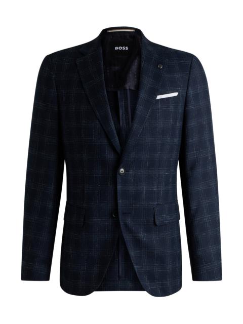 BOSS SLIM-FIT SUIT JACKET IN A CHECKED WOOL BLEND