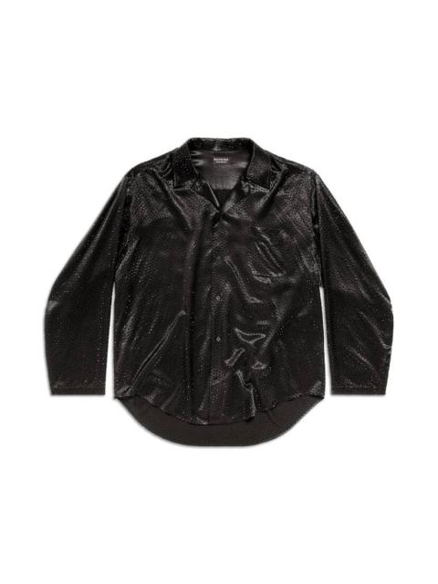 Women's Rhinestone Minimal Shirt Large Fit in Black