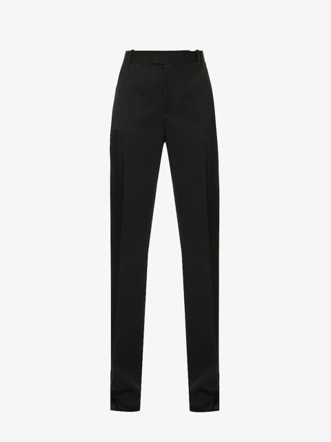 Bottega Veneta Pressed-crease straight-leg high-rise wool trousers