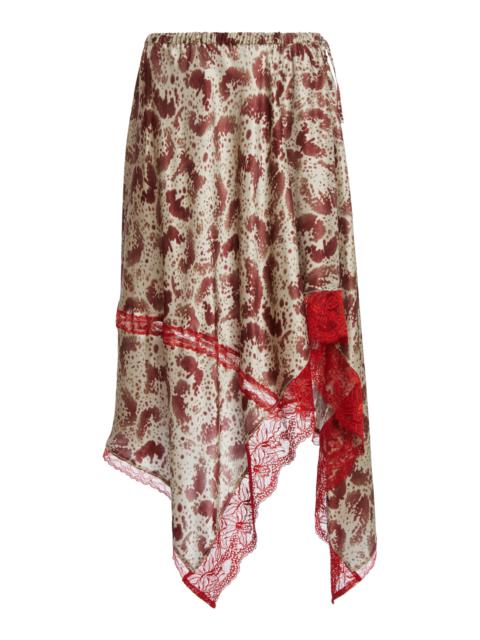 Printed Midi Skirt burgundy