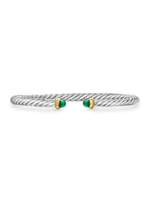 DAVID YURMAN Women's Cable Flex Bracelet in Sterling Silver - Green Onyx
