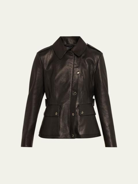 Burberry Leyton Lamb Leather Trench Jacket