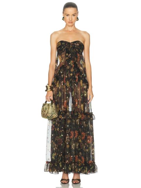 SIEDRÉS Josiane Sheer Ruffled Maxi Dress