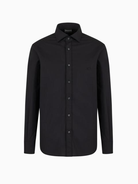 EMPORIO ARMANI PIMA CANVAS SHIRT WITH PIPED PLACKET