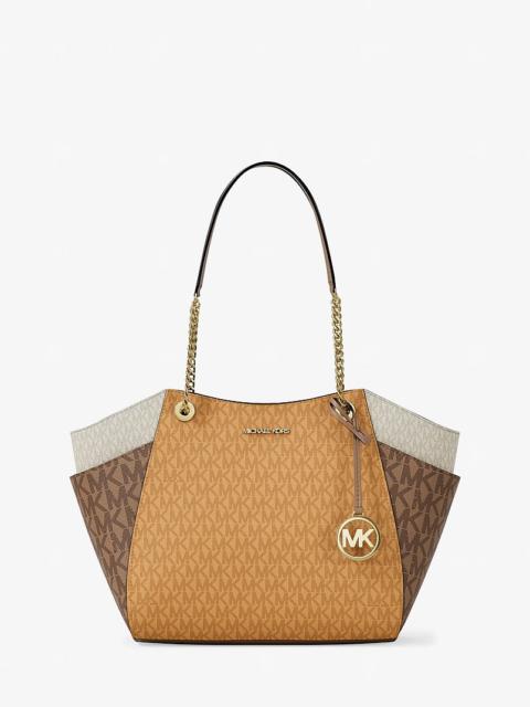 MICHAEL KORS Jet Set Large Color-Block Signature Logo Tote Bag