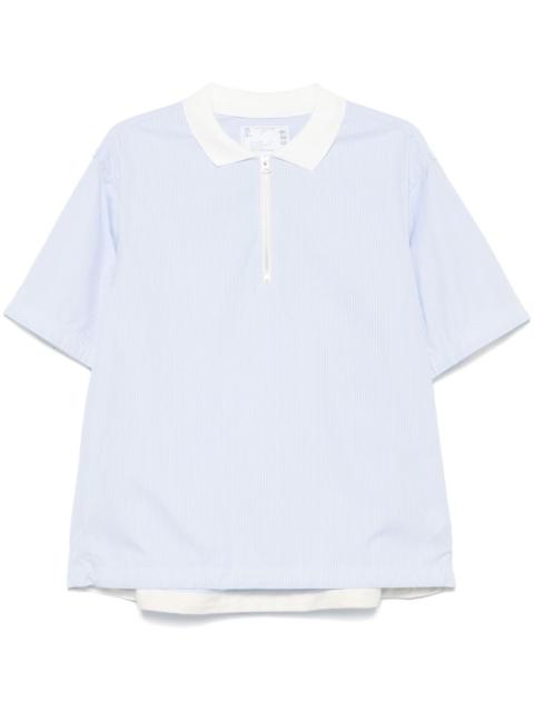 sacai striped polo shirt