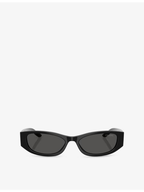 Prada PR D22S Oval-Frame Acetate Sunglasses
