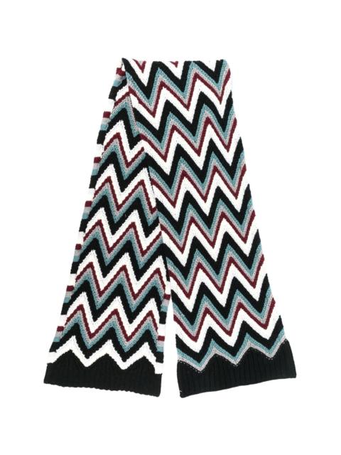 chevron-knit wool scarf