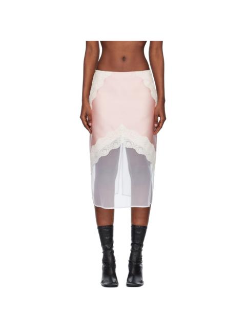 Jil Sander Pink Satin Midi Skirt