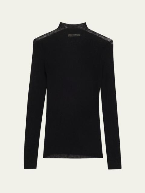 6397 Ribbed Mock-Neck Top