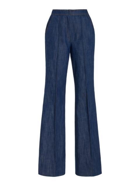 LaQuan Smith High-Rise Flared Jeans blue