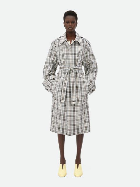 Bottega Veneta Checked Cotton Trench Coat | REVERSIBLE