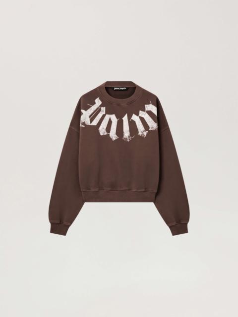 Palm Angels Big Neck Logo Loose Sweatshirt
