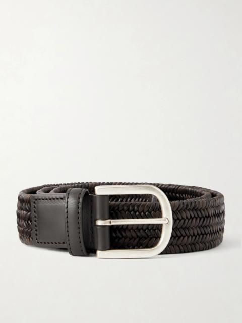 Canali 3.5cm Woven Leather Belt