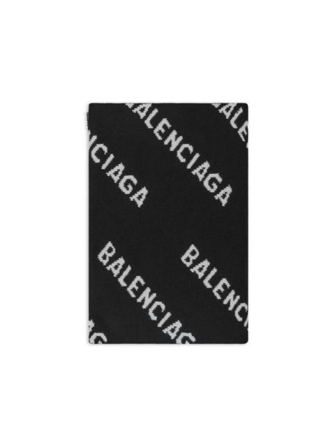 BALENCIAGA Allover Logo Scarf in Black