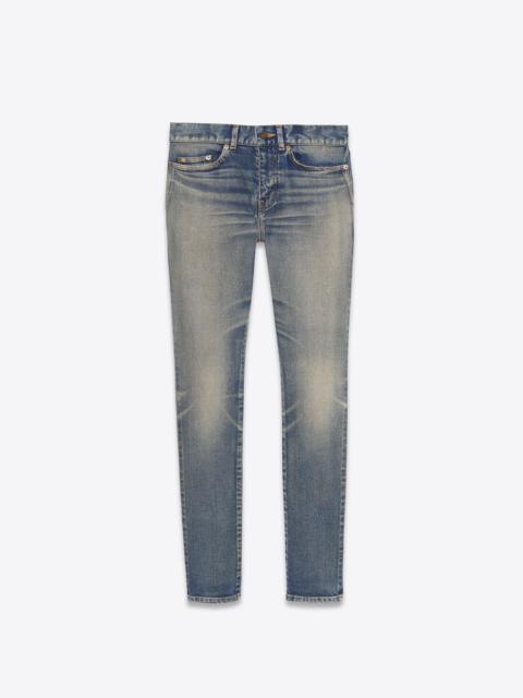 SAINT LAURENT skinny-fit jeans in dirty old vintage blue denim