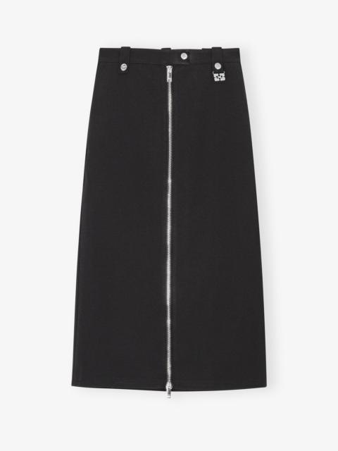 GANNI BLACK BONDED CREPE SKIRT