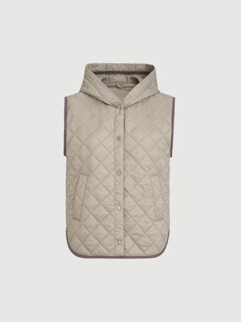 Brunello Cucinelli Lightweight matte nylon quilted vest with Thermore® padding and hood