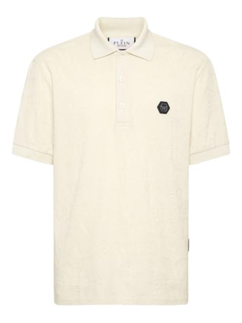 PHILIPP PLEIN logo-patch jacquard polo shirt