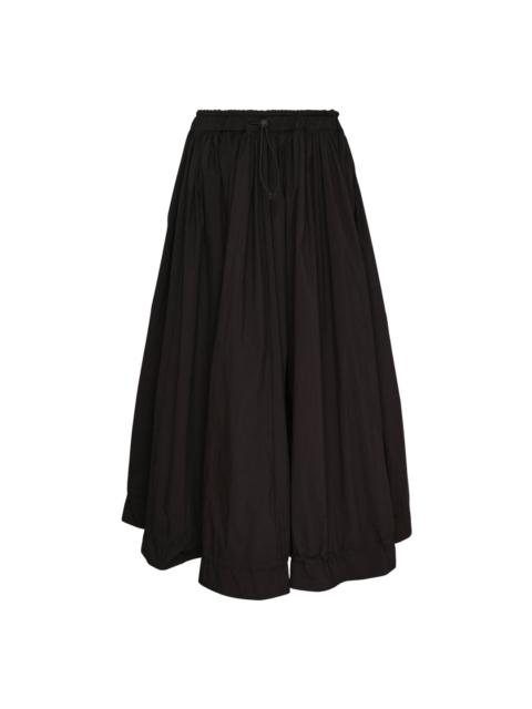 Yohji Yamamoto Black Gathered Midi Skirt
