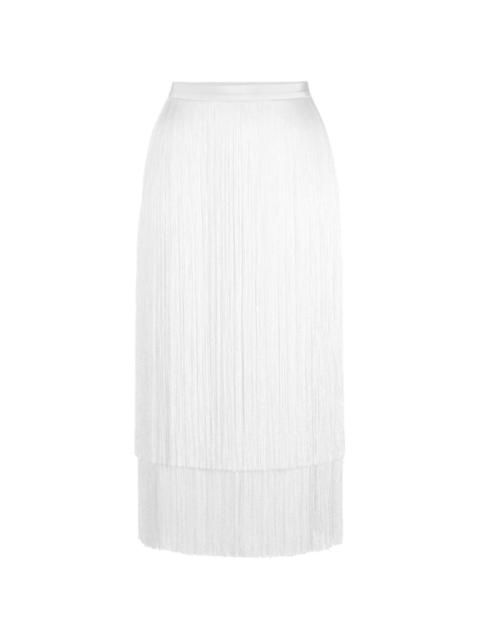 ELISABETTA FRANCHI grosgrain fringe skirt