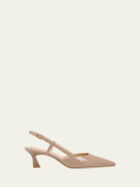 Vinnie Patent Kitten Slingback Pumps