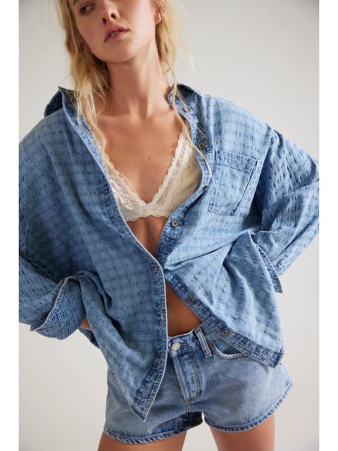FREE PEOPLE We The Free Sabine Indigo Dobby Button Down