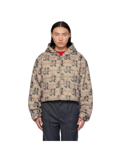 KUSIKOHC Beige Pattern Anorak Windbreaker Jacket