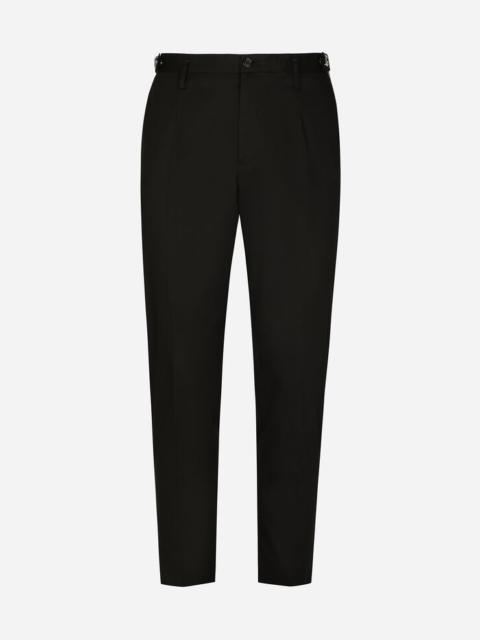 Dolce & Gabbana Stretch cotton pants with DG hardware