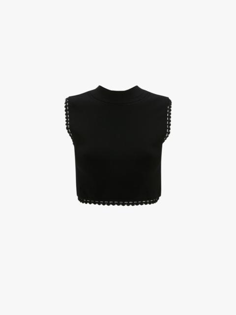 Victoria Beckham VB Body Scallop Trim Tank Top In Black