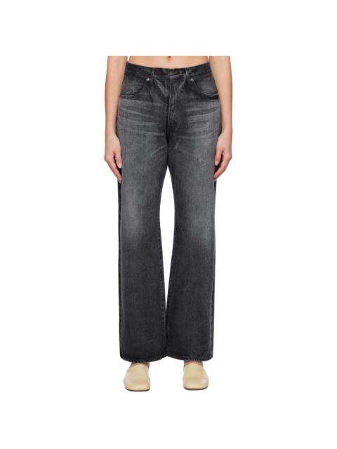Black Selvedge Faded Heavy Jeans
