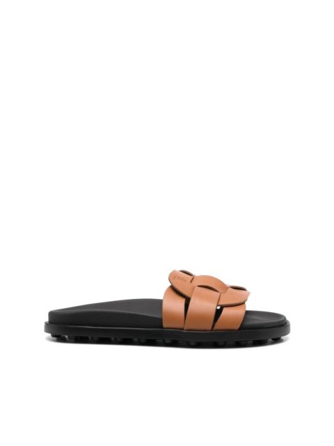 Tod's woven leather slides