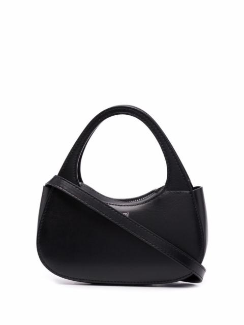 Micro baguette swipe leather handbag
