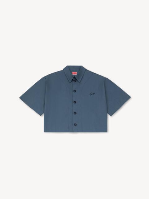KENZO 'KENZO Signature' short sleeve shirt in cotton poplin