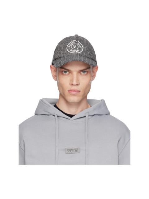 VERSACE JEANS COUTURE Gray Pinstripe Baseball Cap