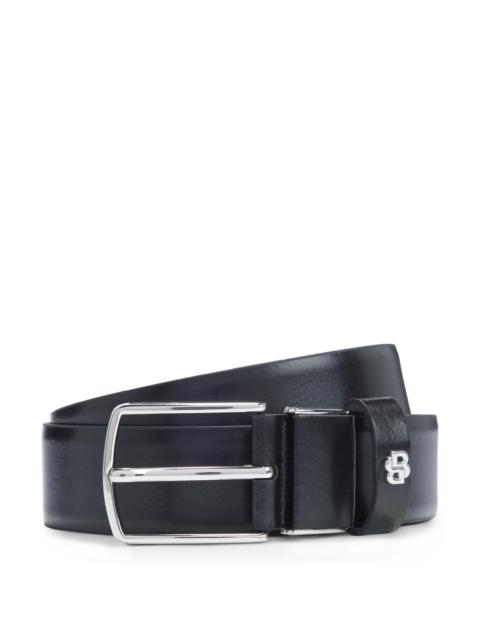 BOSS PORSCHE X BOSS REVERSIBLE LEATHER BELT WITH DOUBLE B MONOGRAM KEEPER