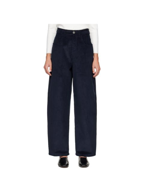 RÓHE Navy Bruun Signature Baggy Corduroy Trousers