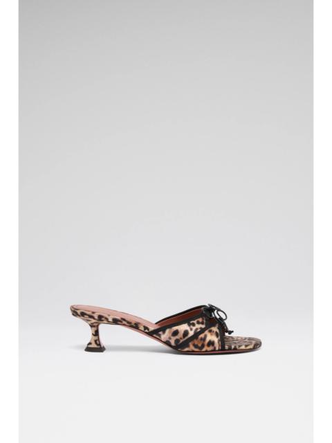 Amina Muaddi ELEONORA SLIPPER 45 LEOPARD SATIN